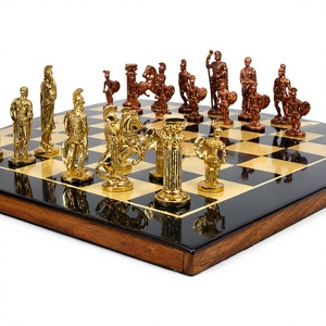 Juego de Ajedrez de Latón de Lujo, Tablero de Ajedrez Estilo Romano, Piezas Decorativas, Regalo para la Mesa, para Jugar en Familia y Educación Temprana - Product Image 3