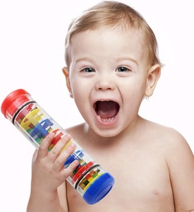 Jouet musical sensoriel pour bébé, baguette de <span class=keywords><strong>pluie</strong></span>, <span class=keywords><strong>hochet</strong></span>, tube en plastique, jouet pour bébé de 5 à 7 ans, jouet à secouer - Product Image 4