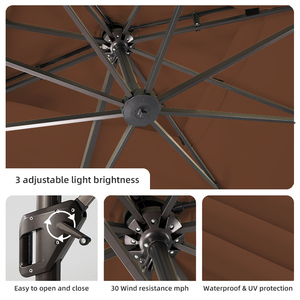 HANYI Luxury Aluminum Canopy <strong>Heavy</strong> <strong>Duty</strong> Waterproof Outdoor <strong>Bases</strong> Modern Catilerver Umbrellas Patio <strong>Parasol</strong> for Patio Umbrella - Product Image 4
