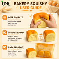 Jouet Squishy Pain Réaliste en Mousse PU à Remontée Lente, Pain de Toast à Presser Anti-Stress, Jouet Sensoriel Alimentaire pour Enfants et Adultes, Coffret Cadeau