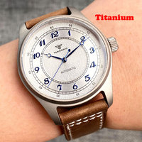 Montre-bracelet de pilote vintage 39mm NH35A Mouvement automatique T2 Boîtier en titane 200m Montre mécanique de plongée étanche Bracelet en cuir pour hommes