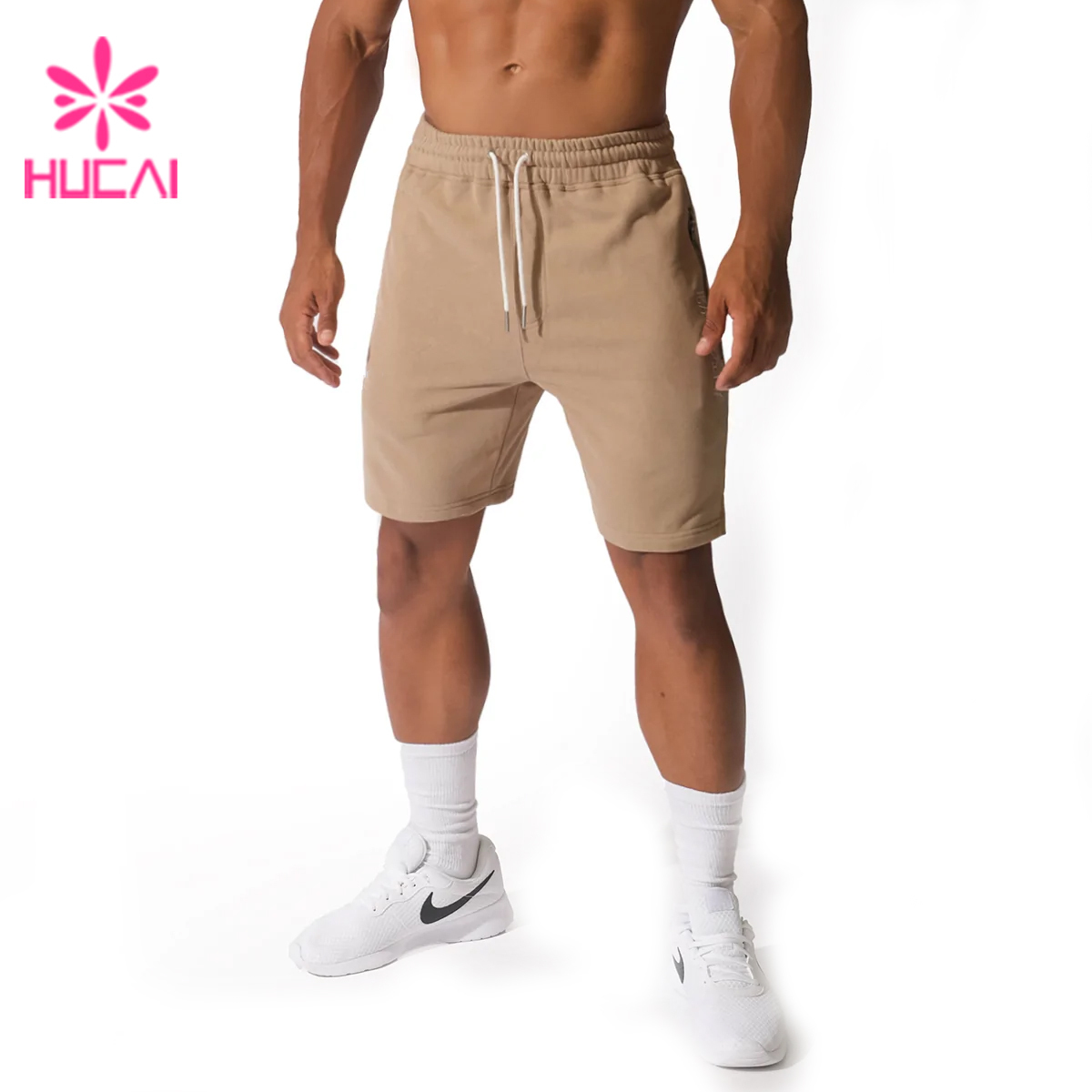 Custom Plus Size High Quality Men's Shorts Soft 4-Way Stretch Cotton Gym Fitness Workout Sport Shorts for Men Wholesale