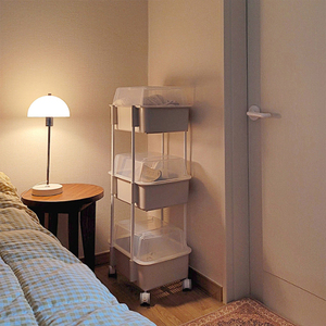 Carrito de Almacenamiento Abierto de 2 Niveles Cocomaam de 2.ª Generación, Estante Móvil Ligero con Ruedas, Organizador para Cocina, Guardería y Baño - Product Image 6