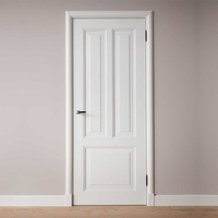 Panneau moulé de couleur blanche pré-accroché porte intérieure en bois MDF porte intérieure en bois de chambre à coucher porte intérieure en bois pour maisons portes intérieures en bois