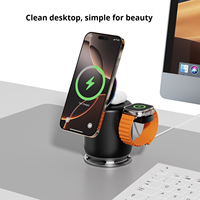 Speaker Bluetooth Terbaru 25W Pengisi Daya Nirkabel Magnetik 3-in-1 Pengisian Cepat untuk Apple dengan Lampu RGB
