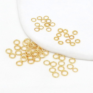 18k Gold Plated Closed Loop 4mm 5mm Welded Jump <b>Rings</b> For Bracelet Making Jewelry Findings Round Shape DIY Beading Components - Product Image 1