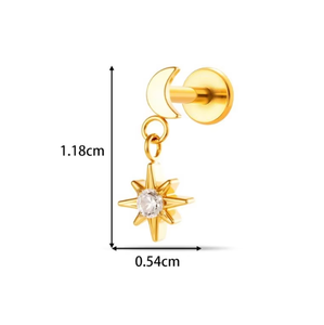 WT Titanio 16G/18G Piercing Labret sin Rosca con Colgante de Circonita para Cartílago, Venta al por Mayor de Piercings para Hélice y Tragus - Product Image 5