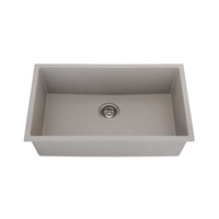 Cuvette unique 3018 sous-plan évier de cuisine rectangulaire carré Composite granit Quartz pierre laiton robinet compteur deux vannes
