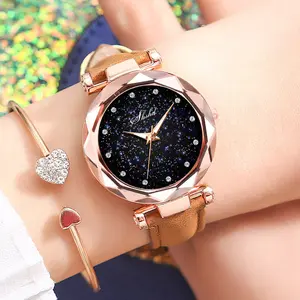 新产品星空钻石皮带腕子石英手表