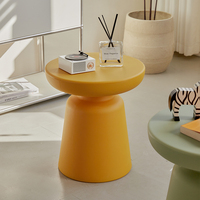 Table d'Appoint Créative Jaune en PE, Design Dessin Animé, Petite Table Basse en Forme de Champignon, Table de Coin
