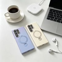 Étui Premium avec Anneau Rotatif à 360° et Béquille, Coque Hybride Antichoc en TPU et PC pour Samsung Galaxy S25 S24 Ultra S23 Series