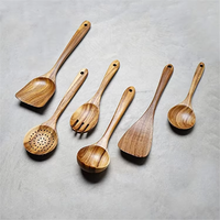 Ensemble de spatules et cuillères en bois de hêtre de haute qualité de 28 cm – Résistantes à la chaleur de 20 à 200 °C – Kit de cuisine antiadhésif – Vente en gros OEM