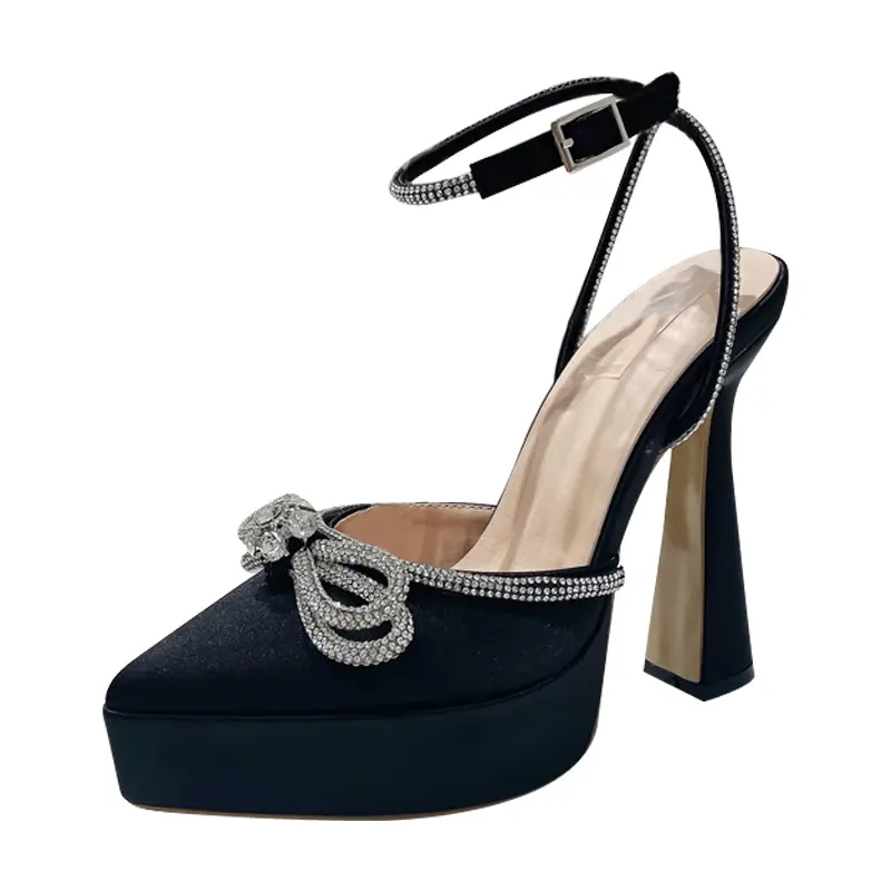 2022 New Brand Women Sandals Summer Shoes Sexy Platform Black Rosy Dress Party Wedding Pumps Thick High Heels