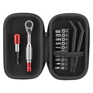 Kit de Herramientas para Reparación de Bicicletas de 14 Piezas, Juego de Llaves de Trinquete y Destornilladores, Estuche de Almacenamiento de Tela Oxford 600D Metálico - Product Image 2