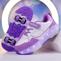Nouvelles chaussures tendance pour hommes et femmes, chaussures de sport lumineuses à LED respirantes et à la mode, rollers à quatre roues