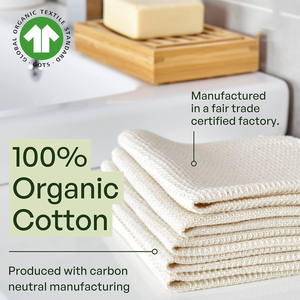 Serviettes en papier réutilisables Lavables en <span class=keywords><strong>coton</strong></span> biologique respectueux de la nature Alternative Épais Fort Plat de cuisine sans papier Réutilisable - Product Image 5