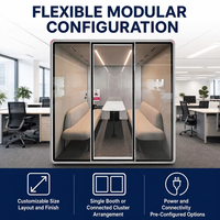 Module de bureau modulaire en verre avec bureau et chaise – Déploiement flexible pour le coworking et le télétravail