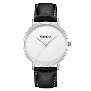 Barato al por mayor reloj de <span class=keywords><strong>Ginebra</strong></span> de la banda de cuero pu casual simple los hombres de cuarzo reloj de pulsera - Product Image 5
