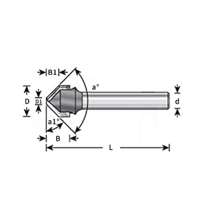 Carbide Tipped v-rãnh Router bit Shank 1/2 ''90 độ Bảng điều khiển <span class=keywords><strong>ACP</strong></span> - Product Image 2