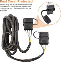 Câble d'extension de remorque 4 broches 8 pieds Testeur de câblage de remorque plat 4 voies Testeur de remorque mâle et femelle 4 broches avec indicateurs lumineux