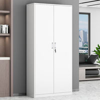 Armoire de rangement en acier KD avec serrure à clé, design moderne, armoire de classement, portes à fermeture automatique, structure démontable