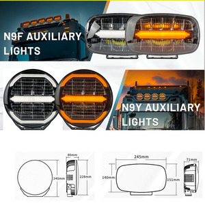 Luz de Conducción Auxiliar <span class=keywords><strong>LED</strong></span> de 9 Pulgadas, Luz Dinámica Blanca y Ámbar, 12V 24V, Accesorios para Automóviles Todoterreno, Camiones, para Ford, Volvo, Scania - Product Image 4