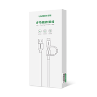 Cable de carga portátil UGREEN multifunción 2 en 1 Cable de carga USB 2,0 a USB tipo C y Cable Micro USB para Android