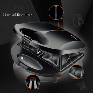 Mini-appareil à sandwich électrique triangulaire antiadhésif 850W pour petit-déjeuner, 2 tranches, à <span class=keywords><strong>prix</strong></span> réduit - Product Image 4