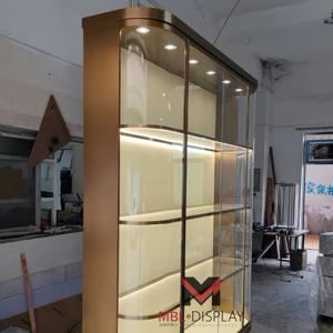 خزانة عرض جدارية زجاجية مخصصة مع إضاءة LED، واجهة عرض للبيع بالتجزئة، رفوف عرض مجوهرات للمتاجر، للبيع بالجملة في السوق - Product Image 4