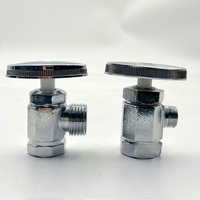 Robinet d'arrêt d'angle manuel en alliage de zinc de style américain, conception multi-tours pour salle de bain et chauffe-eau