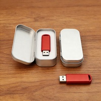 Mini boîte en fer blanc écologique et recyclable pour emballage d'écouteurs, montre connectée, clé USB, personnalisation en relief