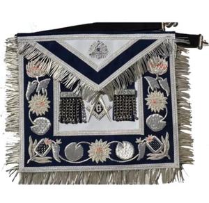 Delantal de cuero Master Mason al por mayor con logotipo bordado a mano e insignia cosida característica magnética - Product Image 1