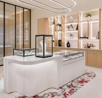 Comptoir de présentation de bijoux GZowin pour magasin de détail - Présentoir de montres durable et écologique avec éclairage LED, dimensions personnalisables