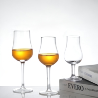 Tulpvormige loodvrije kristallen whiskyproefglazen, handgeblazen, met steel, geschikt voor bourbon, scotch, brandewijn en champagne.
