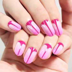 Boîte d'emballage pour ongles ovale courte en vrac, boîte d'emballage de faux ongles au design pêche unique, styles pour femmes, kit de préparation pour ongles artificiels ombre rose - Product Image 4
