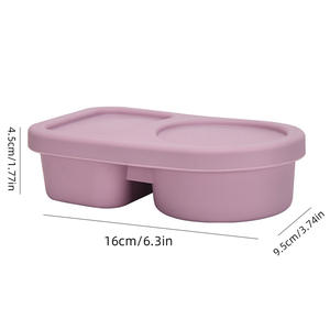 漏れ防止シリコン弁当箱 食品保存容器 シリコンスナック容器 再利用可能なシリコンランチボックス ポータブルスナックボックス - Product Image 4