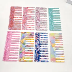 Fashion New Style Sweet Acetate Anti Static Wide Tooth Comb Hair Women Girls Colorful Hairdressing Combs