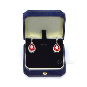 Boîte à bijoux personnalisée Valentine boîte-cadeau en coton satiné et cuir PU pour son collier bagues emballage en carton élégant - Product Image 5