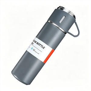 Stainless Steel Vacuum <b>Bottle</b> 500ml With Three Lids Gift Set For Hot Cold Drinks - Product Image 2