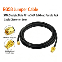 Câble d'extension coaxial RG58 50 Ohm à faible perte, mâle SMA vers femelle, pour routeur WiFi, antenne GPS, 4G LTE 0-6 GHz