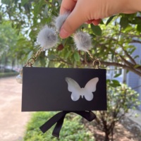 Lastrose Boîtes d'Emballage pour Faux Cils Entiers Vente en Gros Boîte à Marque Privée Vierge Rose Blanc Papillon Papier Boîte à Cils Vison 3D
