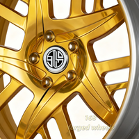 168Custom Jantes de voiture en alliage d'aluminium forgé brossé, deux pièces, 22 pouces, à disque profond, cinq branches, finition argentée, nouvelle adaptation universelle