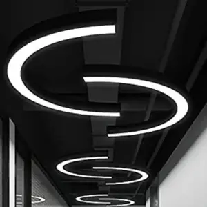 Hiện đại đơn giản DIY Led tuyến tính ánh sáng sắt nghệ thuật nội thất sáng tạo ánh sáng mặt dây chuyền Y/S/ U/Loại dẫn ánh sáng Trần