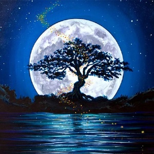 XIXI DIY Peinture au diamant 5D acrylique peinte à la main, paysage coucher de soleil, décoration murale pour salon - Product Image 1
