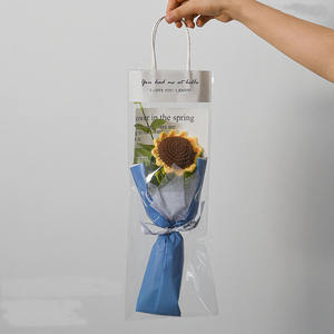 ช่อดอกไม้ประดิษฐ์หลากสีสัน ทำมือ ดอกทิวลิปถักโครเชต์ ดอกทานตะวันถักไหมพรม ดอกคาร์เนชั่นถักไหมพรม - Product Image 6