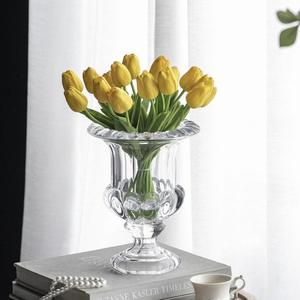 <span class=keywords><strong>Vaso</strong></span> Moderno Francese di Lusso in Cristallo Spesso <span class=keywords><strong>con</strong></span> Piedistallo Alto e Design a Bocciolo per Decorazione Casa - Product Image 3