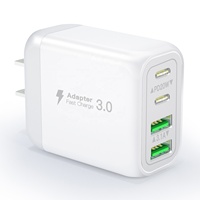 HNT Grosir OEM 40W USB-C Pengisi Daya Dinding Magnetik Multi-Port 2A+2C Cepat Bersertifikasi CE FCC RoHS untuk Ponsel 4-in-1
