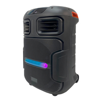 Enceinte portable PA avec woofer 12 pouces, chariot, karaoké, Bluetooth/USB/FM/TWS, micro sans fil et télécommande, LED rechargeable