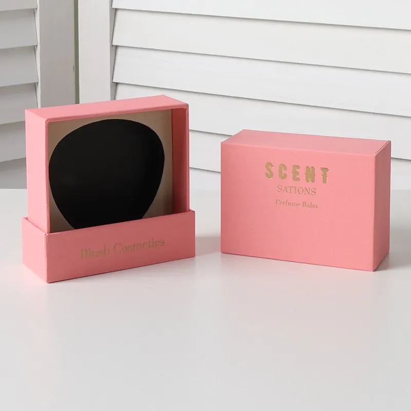 Luxe Ontwerpen Lege Schattige Roze Kartonnen Make-Updoos Voor Cosmetica