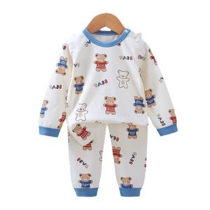 Otoño Invierno conjunto íntimo para niños niñas pijamas de algodón puro pantalones largos patrón de dibujos animados ropa de casa para bebé Envío Directo - Product Image 5